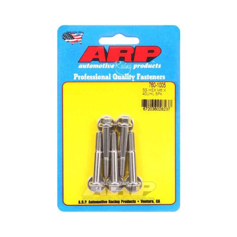 ARP Universal Bolt M6 x 1.00 - Stainless Hex x5 - ARP-760-1005 - 760-1005 - 3666618228198