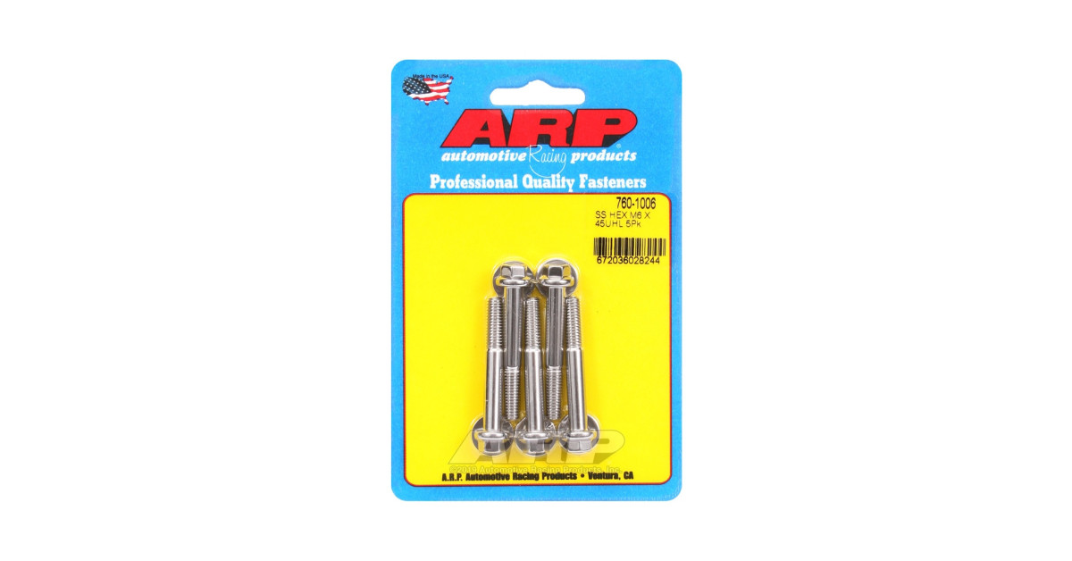 Boulonnerie universelle ARP M6 x 1.00 - Inox Hex x5