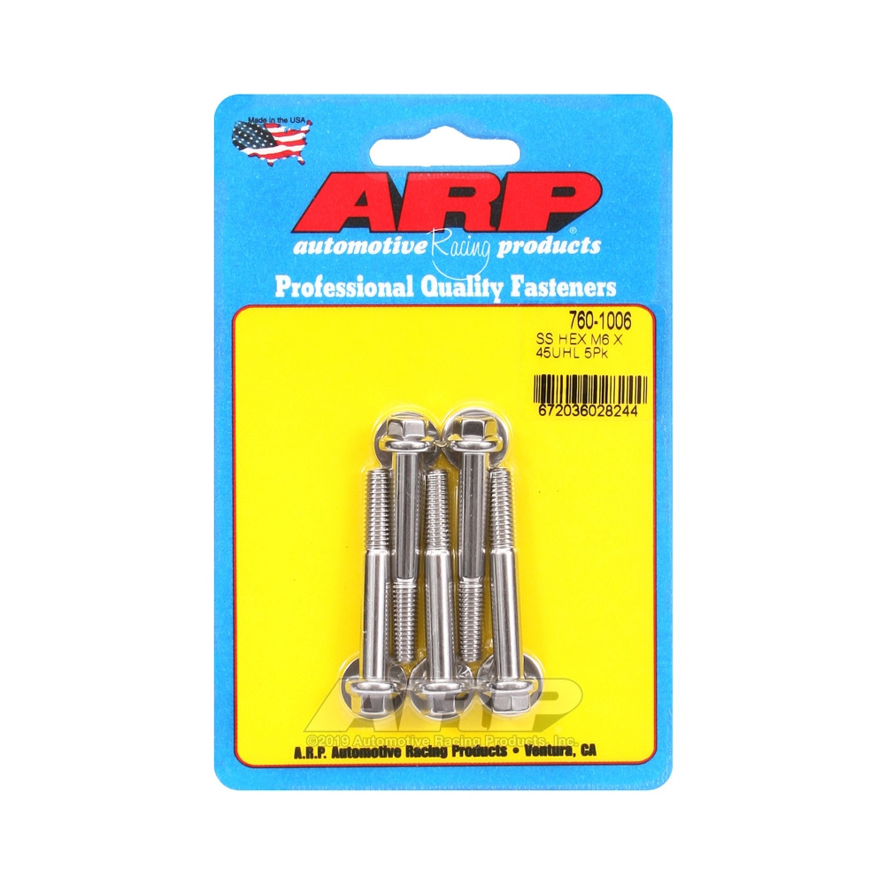 ARP Universal Bolt M6 x 1.00 - Stainless Hex x5 - ARP-760-1006 - 760-1006 - 3666618228204