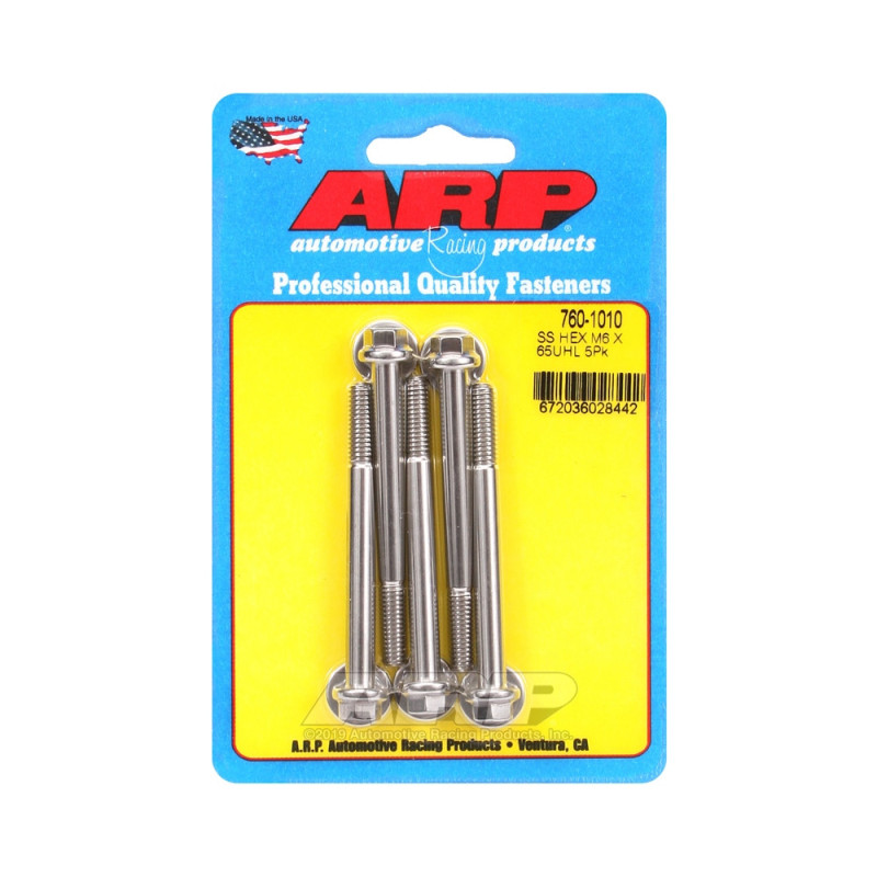 ARP Universal Bolt M6 x 1.00 - Stainless Hex x5 - ARP-760-1010 - 760-1010 - 3666618228242