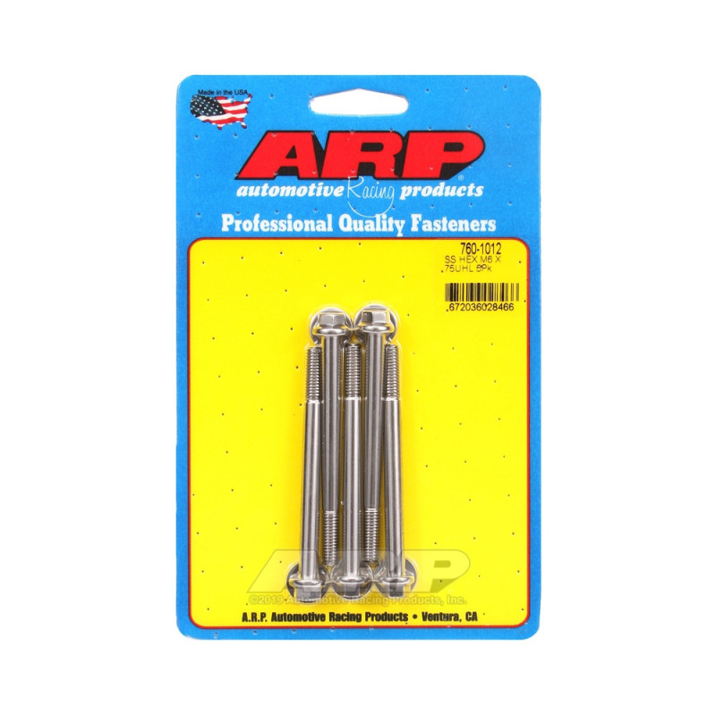 ARP Universal Bolt M6 x 1.00 - Stainless Hex x5 - ARP-760-1012 - 760-1012 - 3666618228266