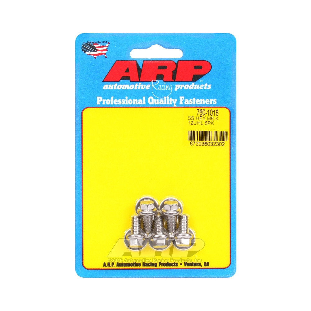 ARP Universal Bolt M6 x 1.00 - Stainless Hex x5 - ARP-760-1016 - 760-1016 - 3666618228303
