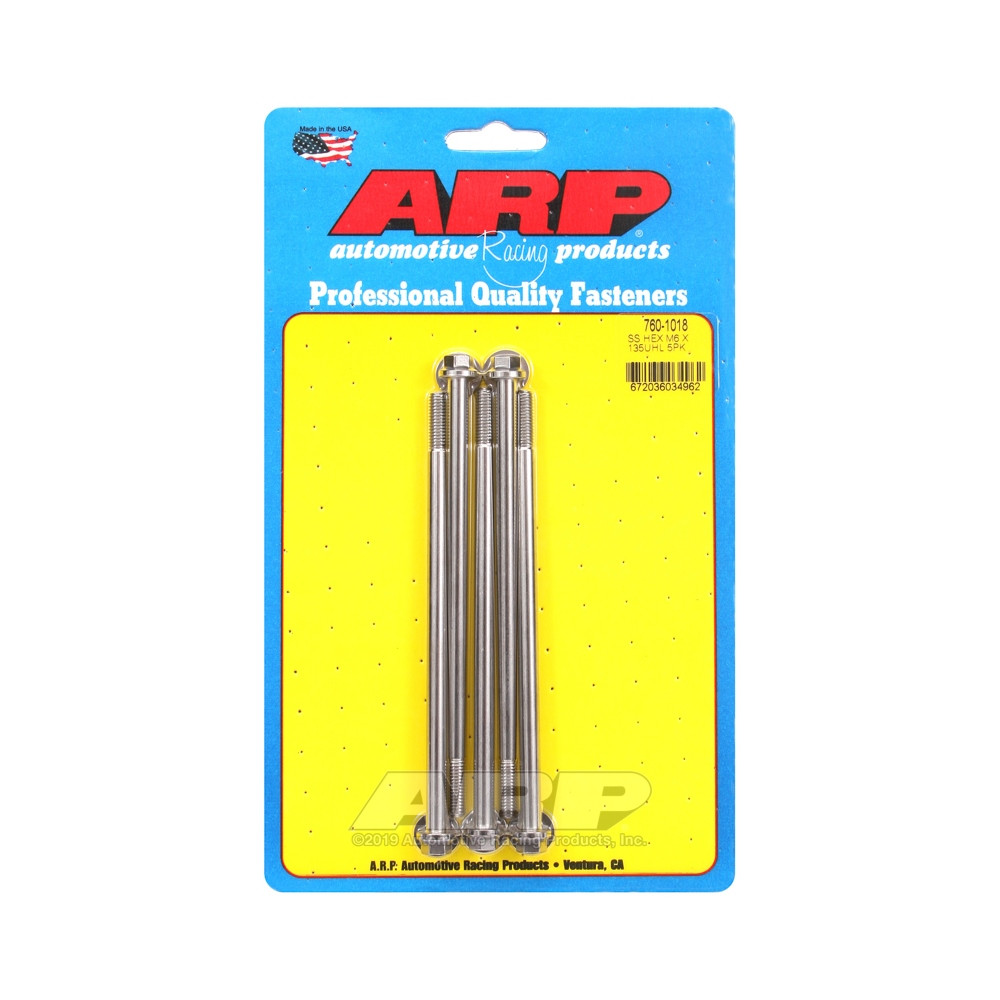 ARP Universal Bolt M6 x 1.00 - Stainless Hex x5 - ARP-760-1018 - 760-1018 - 3666618228327