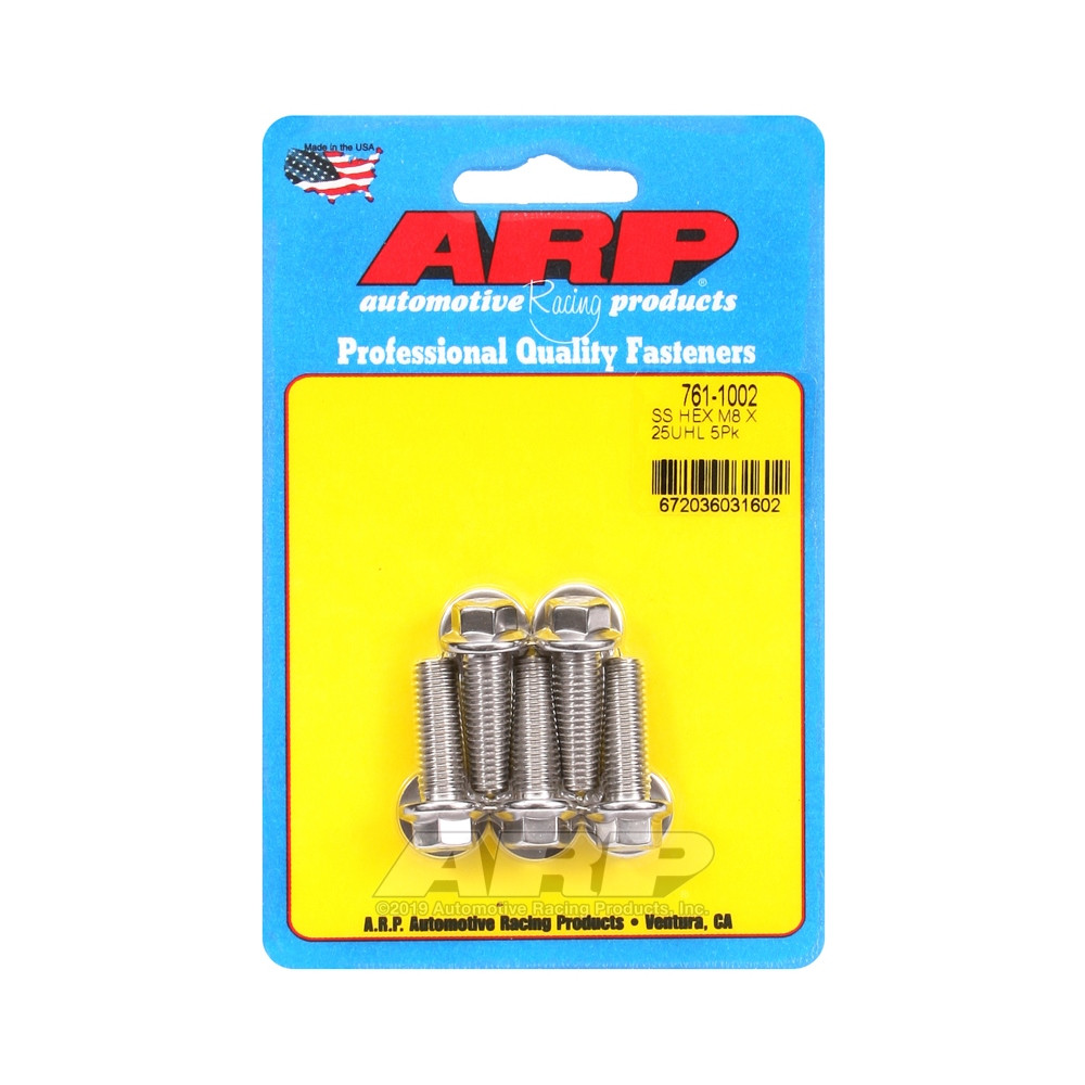 ARP Universal Bolt M8 x 1.25 - Stainless Hex x5 - ARP-761-1002 - 761-1002 - 3666618228341