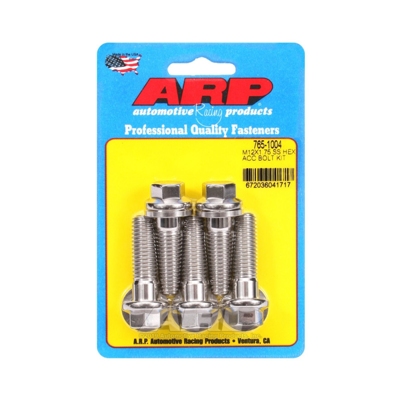 ARP Universal Bolt M12 x 1.75 - Stainless Hex x5 - ARP-765-1004 - 765-1004 - 3666618228914