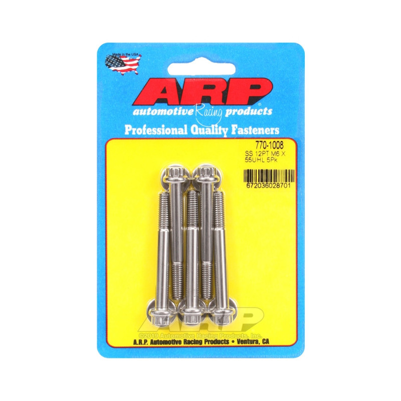 Bullone universale ARP M6 x 1,00 - Acciaio inox 12 pts x5 - ARP-770-1008 - 770-1008 - 3666618229065