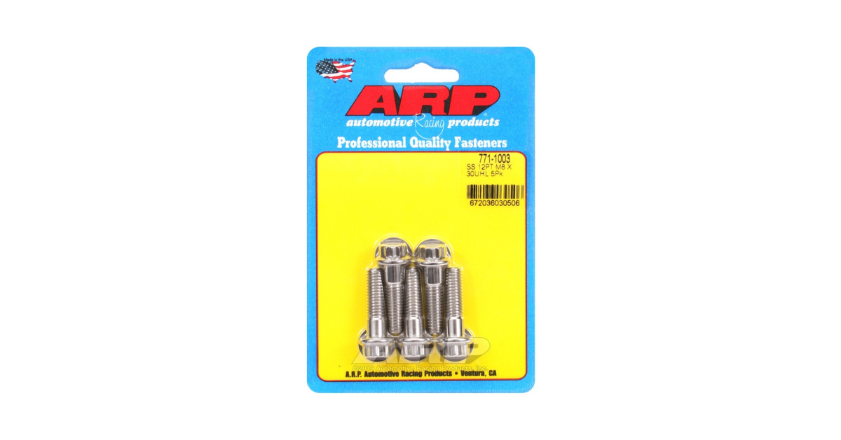 Boulonnerie universelle ARP M8 x 1.25 - Inox 12 Pts x5
