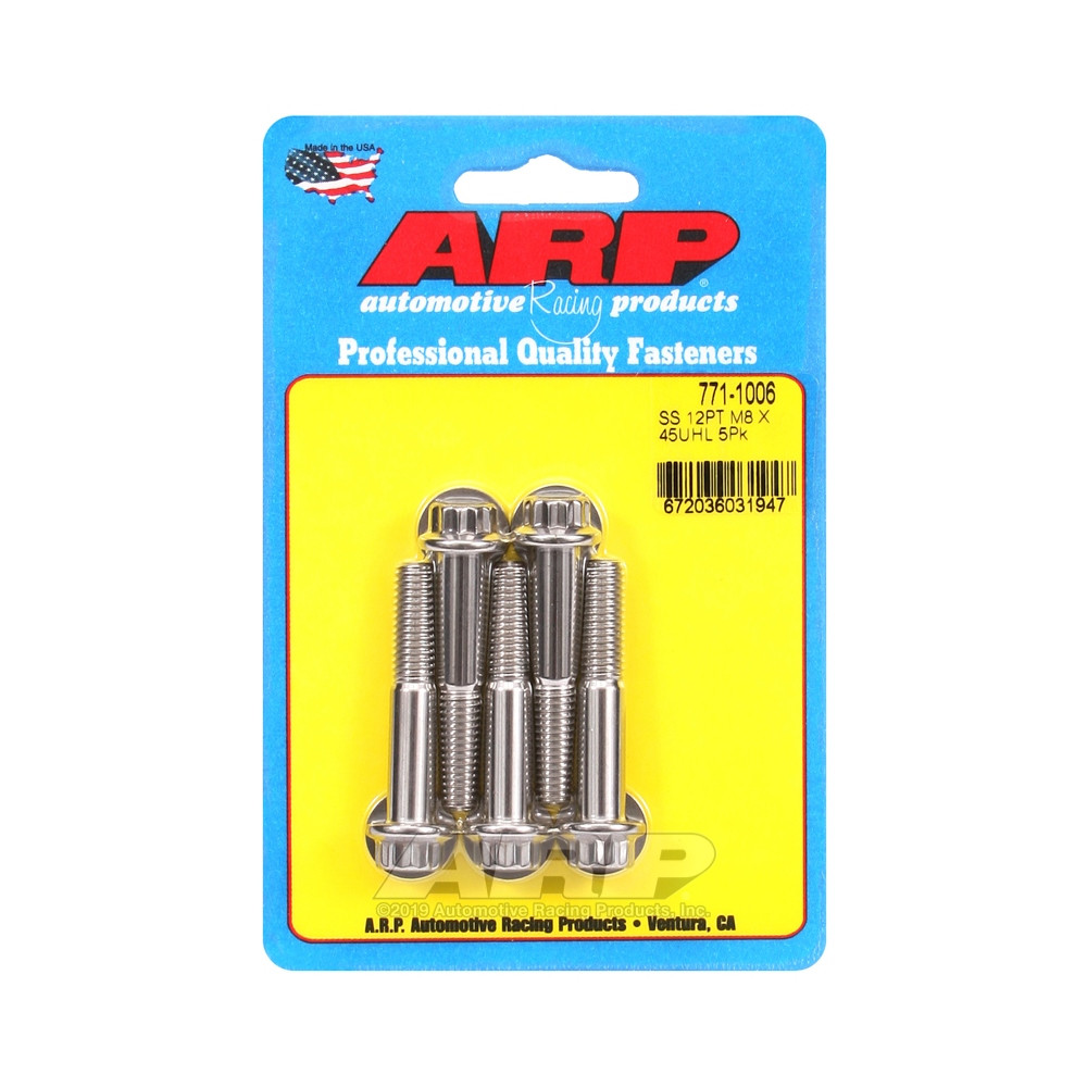 ARP Universal Bolt M8 x 1.25 - Stainless Steel 12 Pts x5 - ARP-771-1006 - 771-1006 - 3666618229225