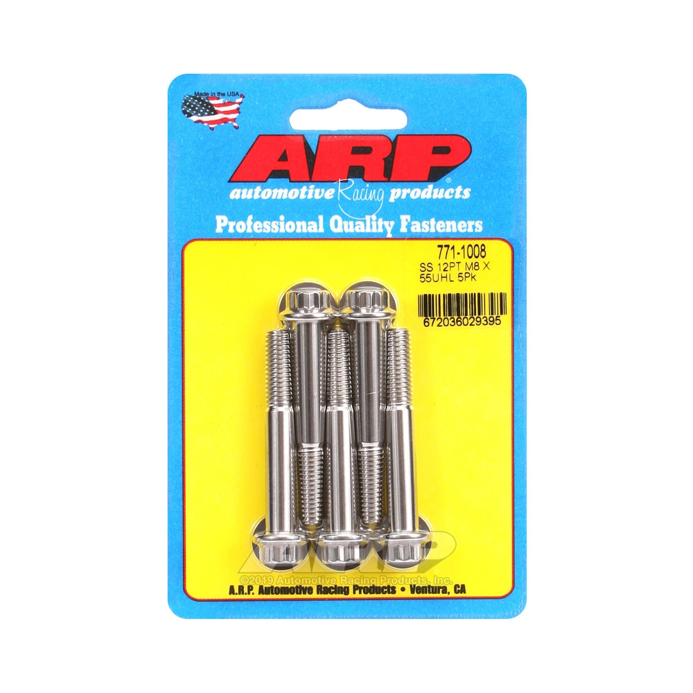 ARP Universal Bolt M8 x 1.25 - Stainless Steel 12 Pts x5 - ARP-771-1008 - 771-1008 - 3666618229249