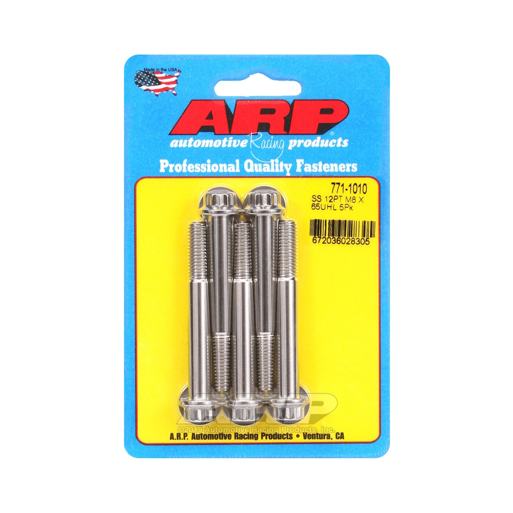 Bulloni universali ARP M8 x 1,25 - Acciaio inox 12 pz. x5 - ARP-771-1010 - 771-1010 - 3666618229263