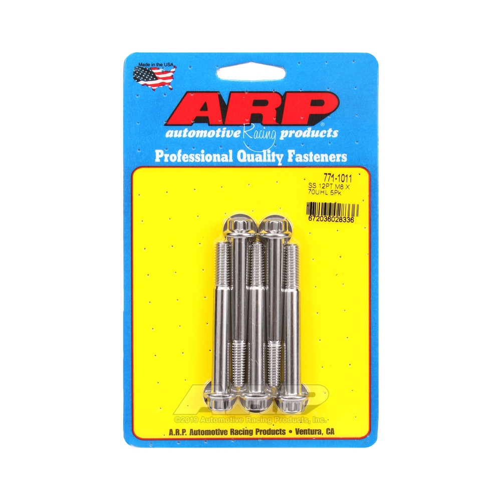 ARP Universal Bolt M8 x 1.25 - Stainless Steel 12 Pts x5 - ARP-771-1011 - 771-1011 - 3666618229270