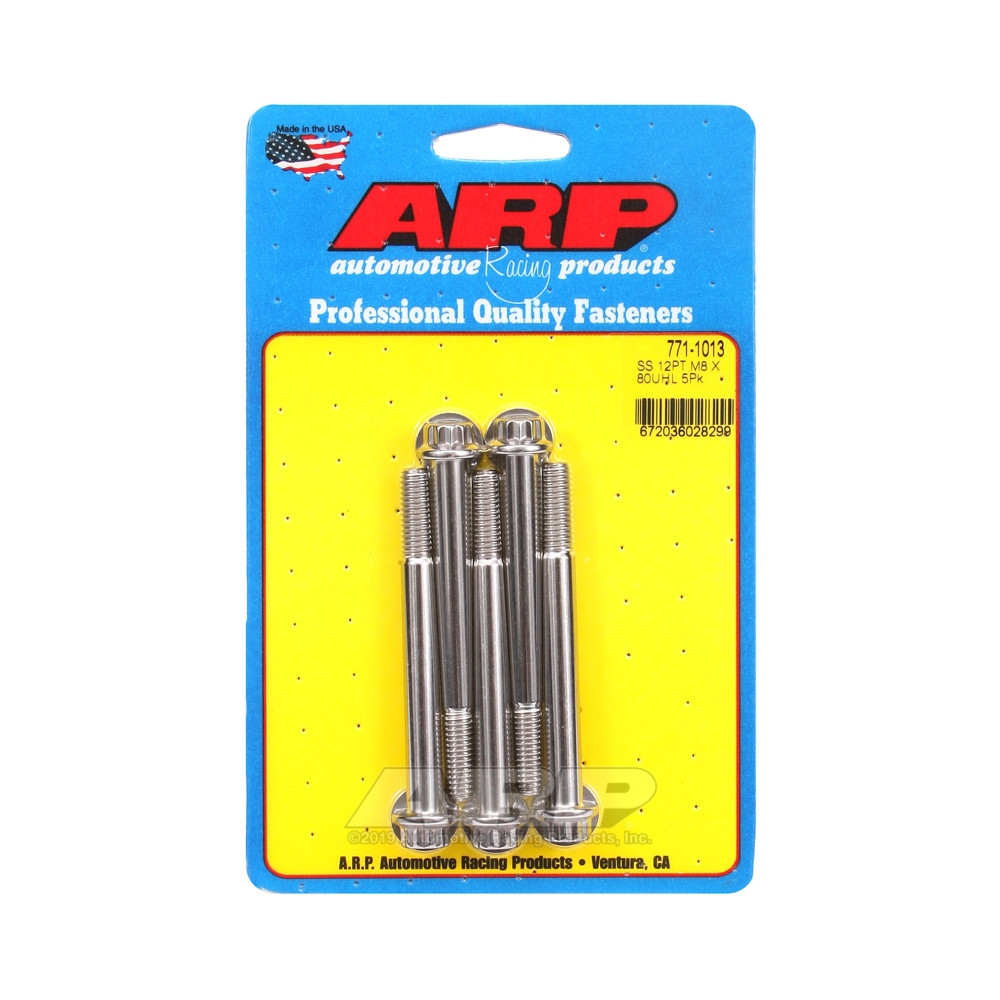 Bulloni universali ARP M8 x 1,25 - Acciaio inox 12 pz. x5 - ARP-771-1013 - 771-1013 - 3666618229294