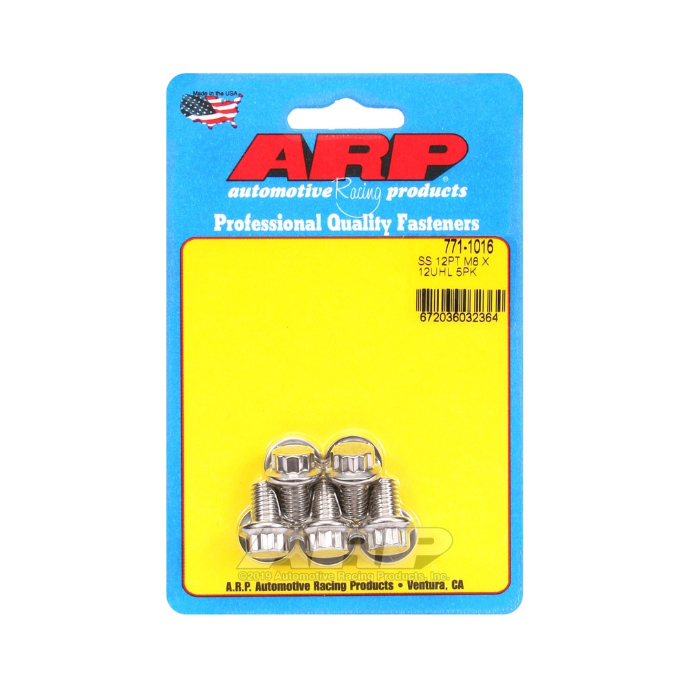 Boulonnerie universelle ARP M8 x 1.25 - Inox 12 Pts x5 - ARP-771-1016 - 771-1016 - 3666618229324