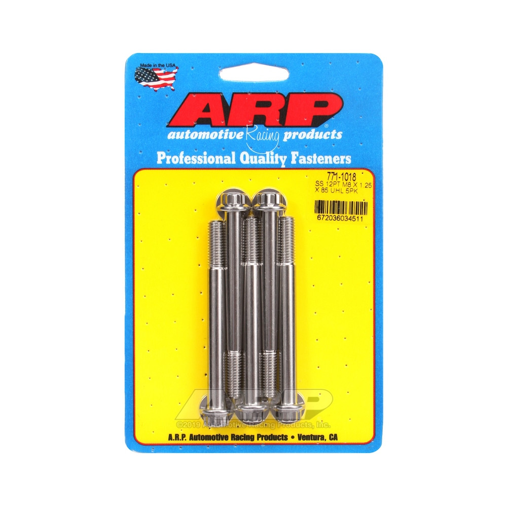 Bulloni universali ARP M8 x 1,25 - Acciaio inox 12 pz. x5 - ARP-771-1018 - 771-1018 - 3666618229348
