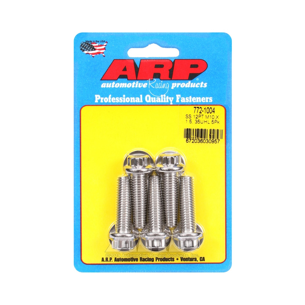 ARP Universal Bolt M10 x 1.50 - Stainless Steel 12 Pts x5 - ARP-772-1004 - 772-1004 - 3666618229393