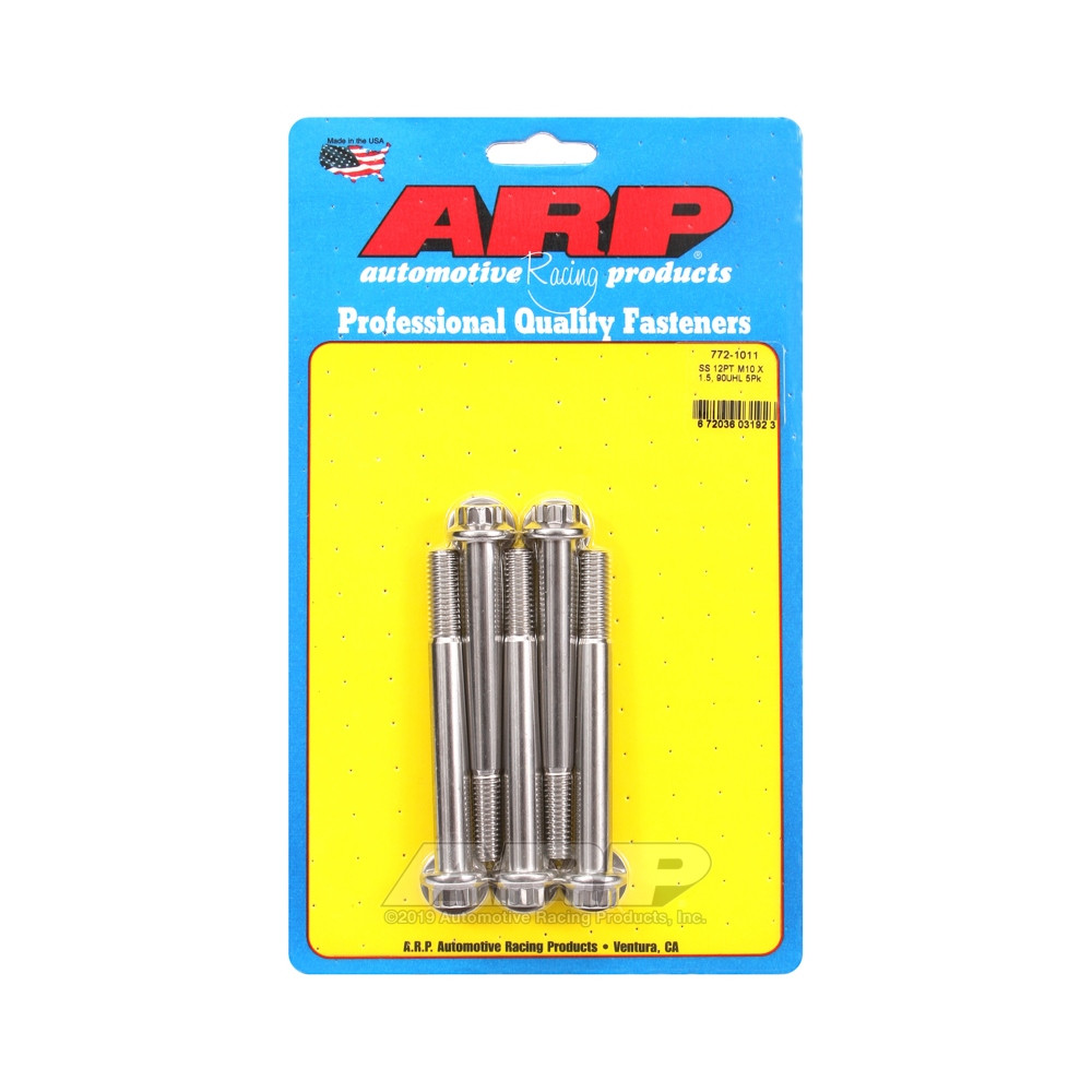 ARP Universal Bolt M10 x 1.50 - Stainless Steel 12 Pts x5 - ARP-772-1011 - 772-1011 - 3666618229461
