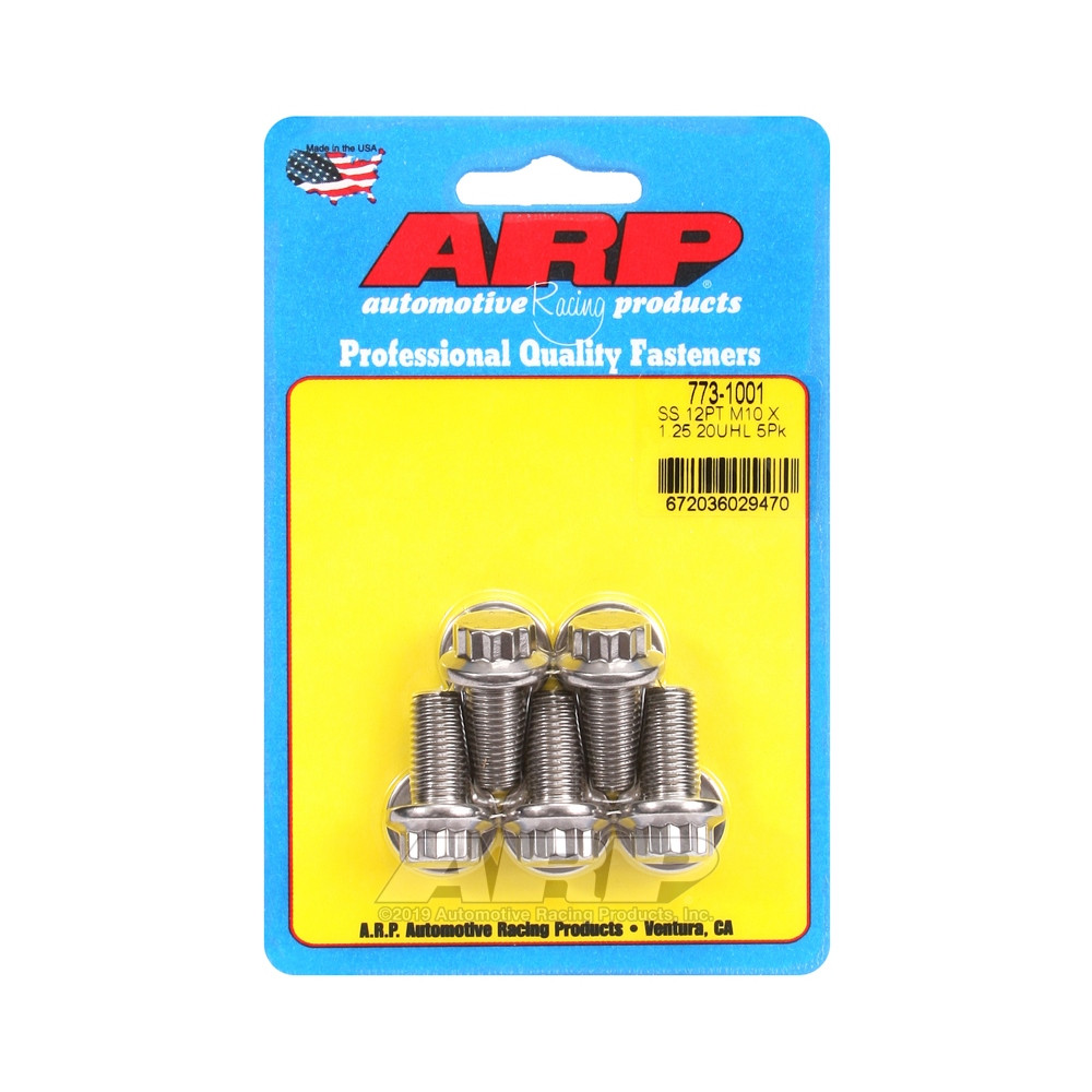 ARP Universal Bolt M10 x 1.25 - Stainless Steel 12 Pts x5 - ARP-773-1001 - 773-1001 - 3666618229492