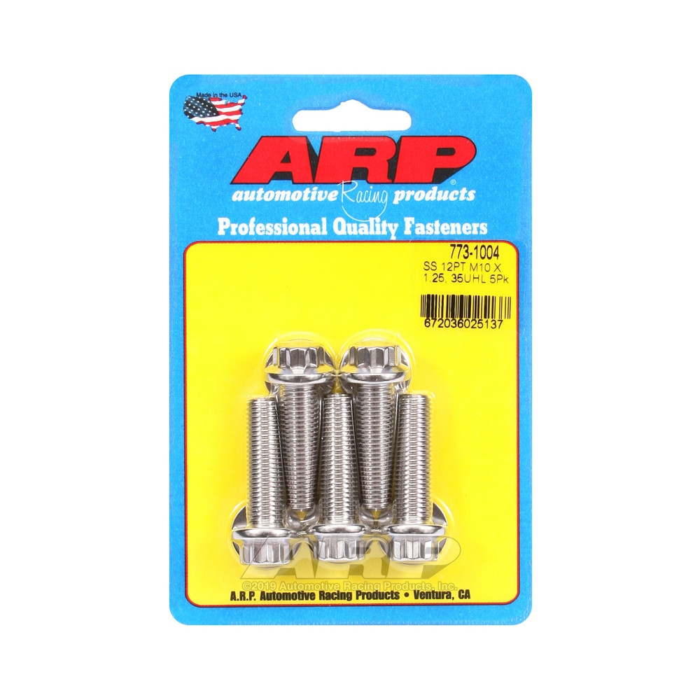 ARP Universal Bolt M10 x 1.25 - Stainless Steel 12 Pts x5 - ARP-773-1004 - 773-1004 - 3666618229522