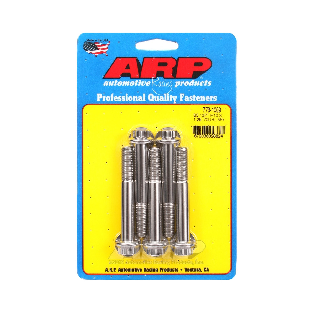 ARP Universal Bolt M10 x 1.25 - Stainless Steel 12 Pts x5 - ARP-773-1009 - 773-1009 - 3666618229577