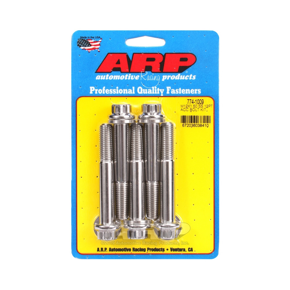 Bulloni universali ARP M12 x 1,50 - Acciaio inox 12 pezzi x5 - ARP-774-1009 - 774-1009 - 3666618229690