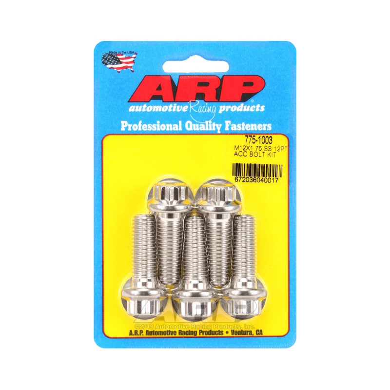 Bulloni universali ARP M12 x 1,75 - Acciaio inox 12 pezzi x5 - ARP-775-1003 - 775-1003 - 3666618229744