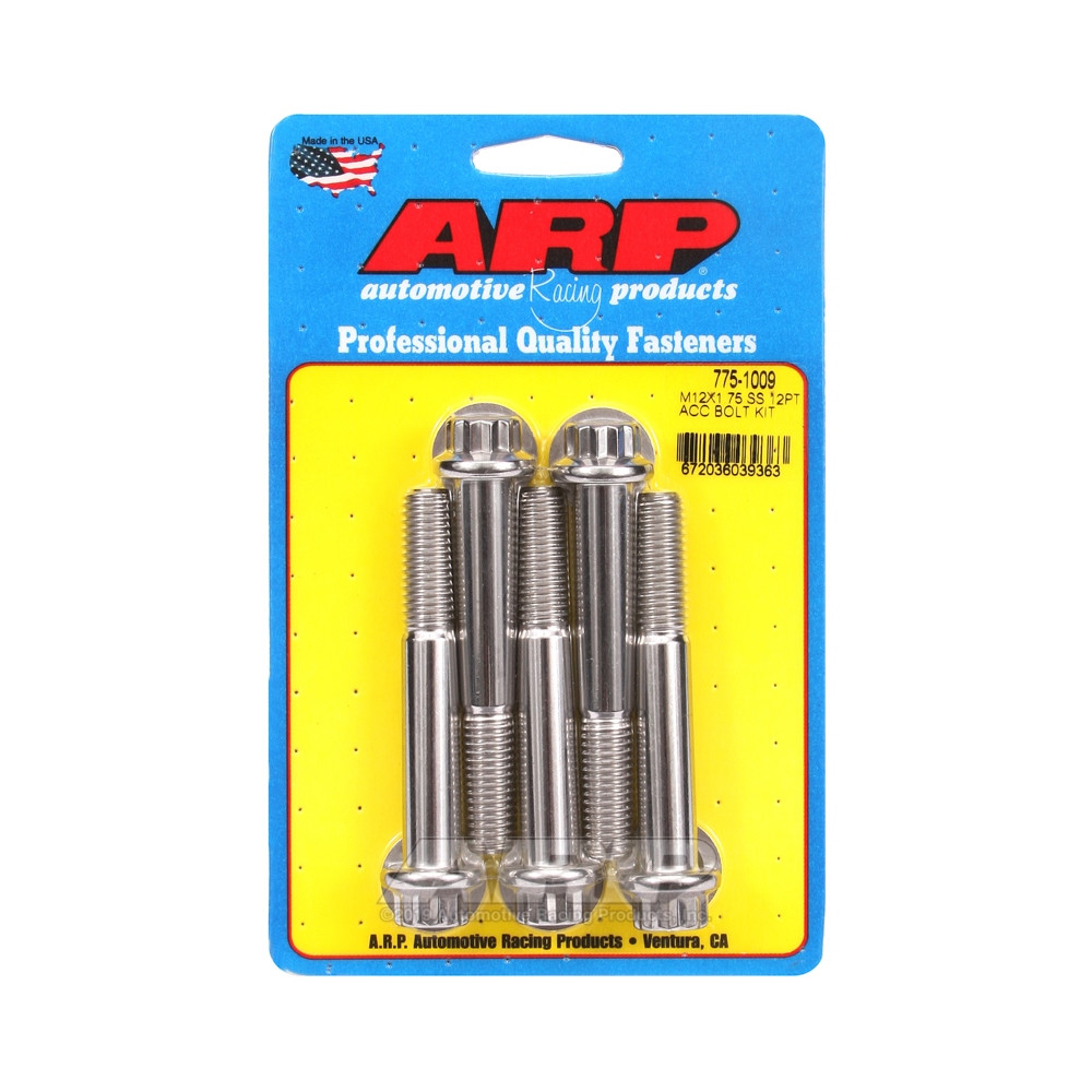 ARP Universal Bolts M12 x 1.75 - Stainless Steel 12 Pts x5 - ARP-775-1009 - 775-1009 - 3666618229805