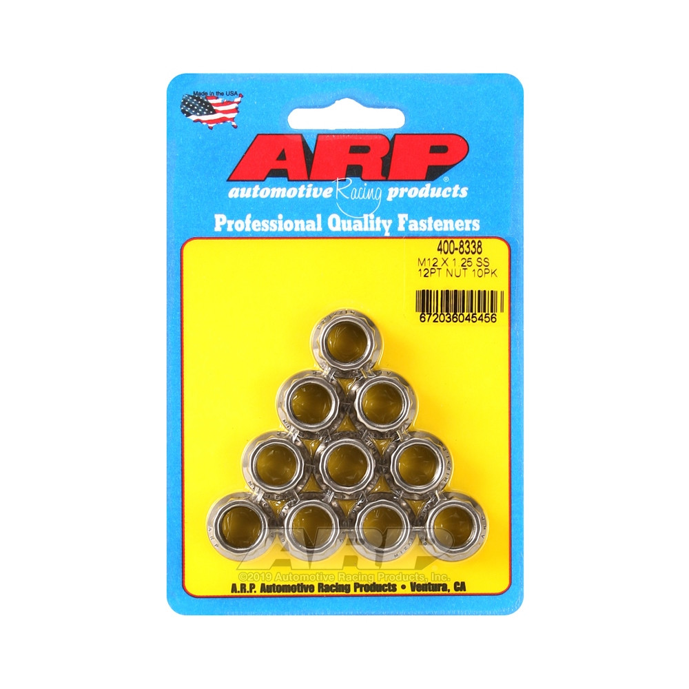 Pack Muttern ARP (10) M12 x 1.50 - Edelstahl 12 Pkt - ARP-401-8403 - 401-8403 - 3666618226439