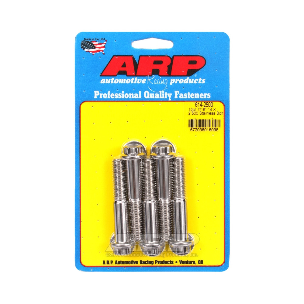 Universal Bolt ARP 7/16-14 - Stainless Steel 12 Pts x5 - ARP-614-2500 - 614-2500 - 3666618191225