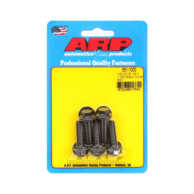 Bullone universale ARP 5/16-18 - Esagono ossidato nero x5 - ARP-651-1000 - 651-1000 - 3666618194455