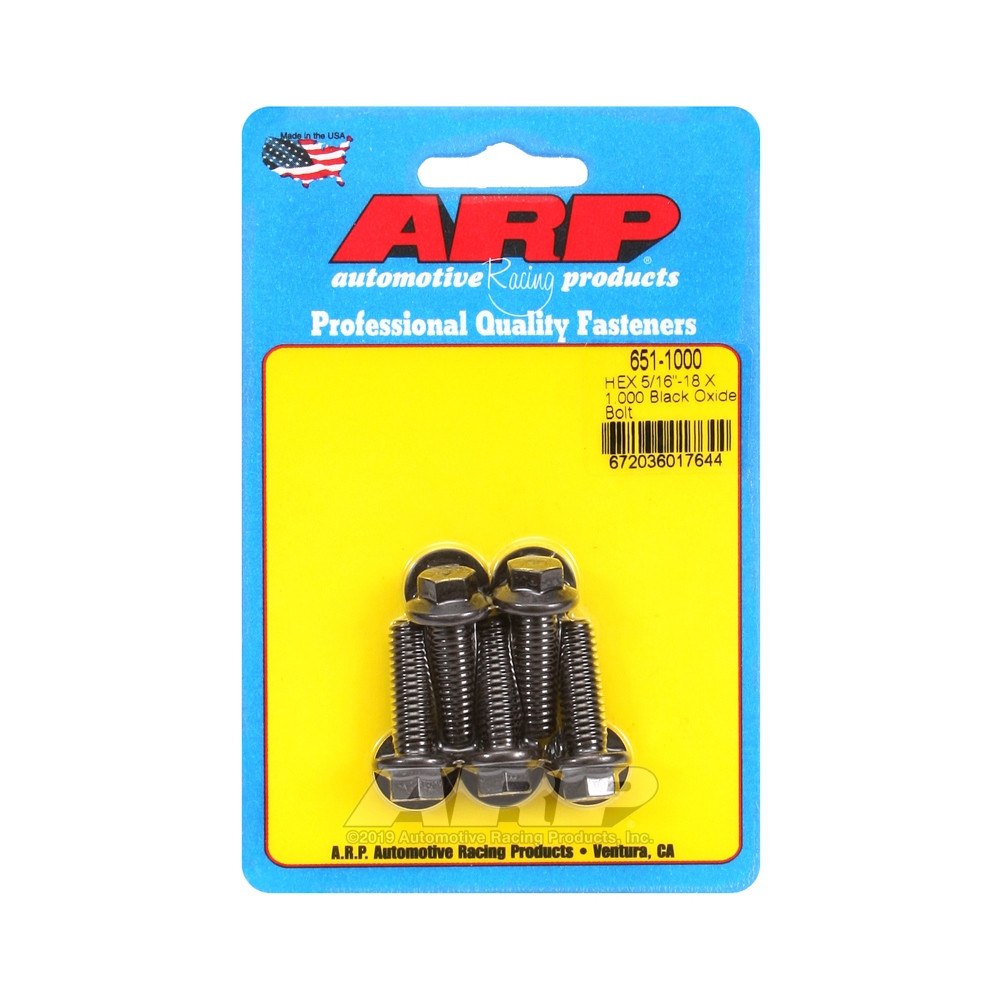 Universal Bolt ARP 5/16-18 - Black Oxyde Hex x5 - ARP-651-1000 - 651-1000 - 3666618194455