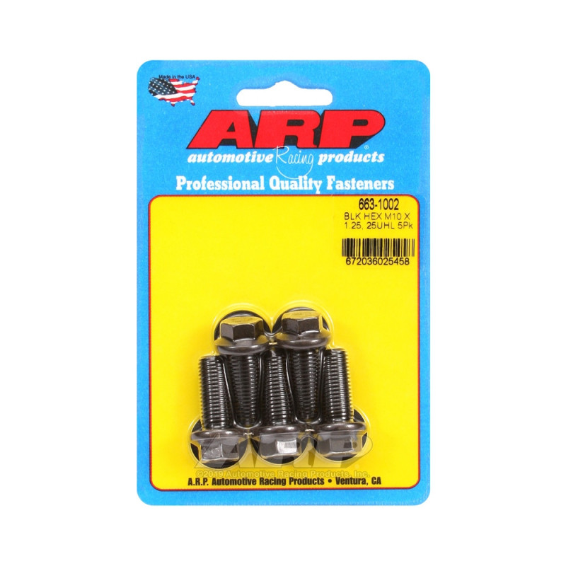 ARP Universal Bolt M10 x 1.25 - Black Oxyde Hex x5 - ARP-663-1002 - 663-1002 - 3666618195964