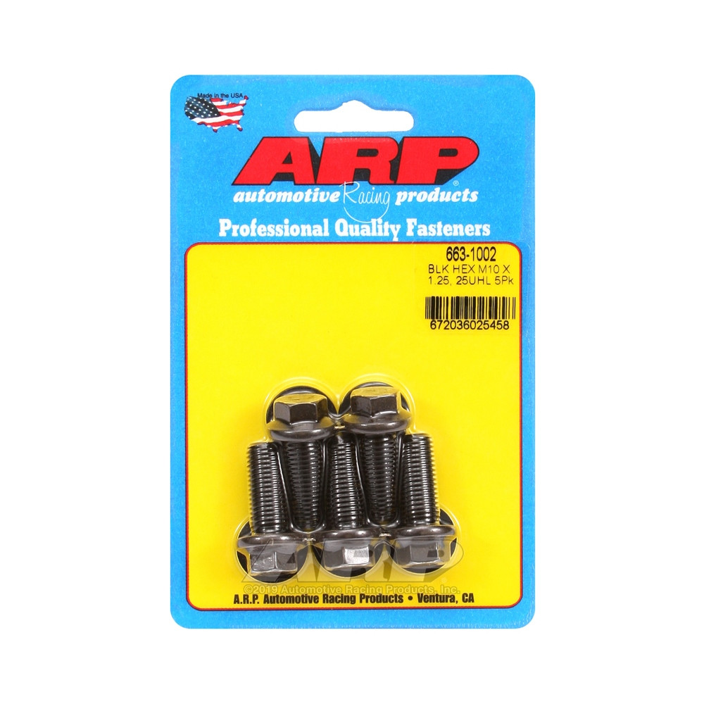 Boulonnerie universelle ARP M10 x 1.25 - Black Oxyde Hex x5 - ARP-663-1002 - 663-1002 - 3666618195964