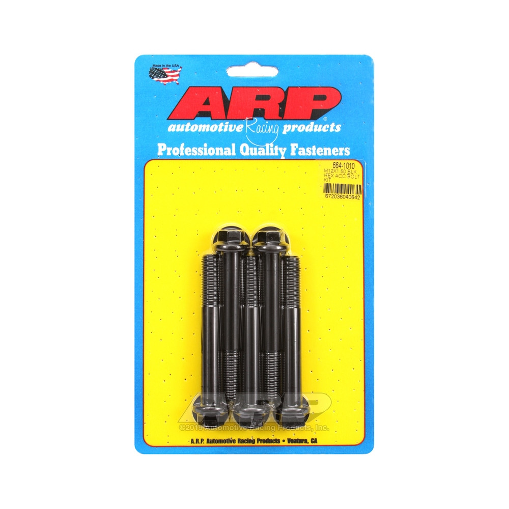 ARP Universal Bolt M12 x 1.50 - Black Oxyde Hex x5 - ARP-664-1010 - 664-1010 - 3666618196152