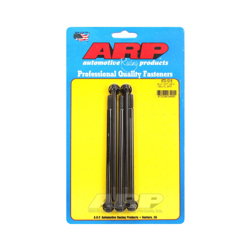 Bullone universale ARP M6 x 1,00 - Nero Oxyde 12 Pts x5 - ARP-670-1018 - 670-1018 - 3666618196442