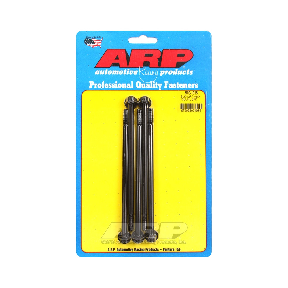 Universal-Schrauben ARP M6 x 1.00 - Black Oxyde 12 Pts x5 - ARP-670-1018 - 670-1018 - 3666618196442