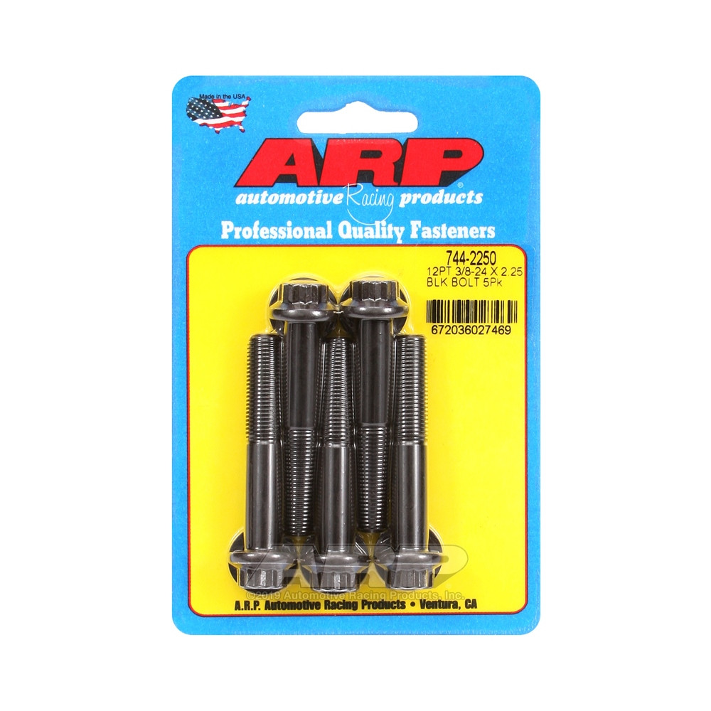 ARP Universal Head Bolt STD 3/8-24 - Black Oxide 12 Pts x5 - ARP-744-2250 - 744-2250 - 3666618200163