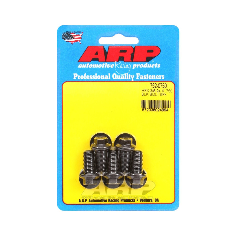 ARP Universal small head bolt 3/8-24 - Black Oxyde Hex x5 - ARP-752-0750 - 752-0750 - 3666618227009