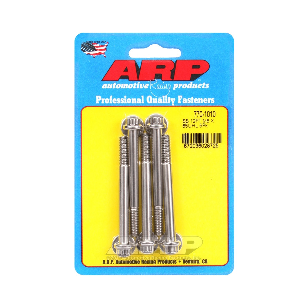 Bullone universale ARP M6 x 1,00 - Acciaio inox 12 pts x5 - ARP-770-1010 - 770-1010 - 3666618229089