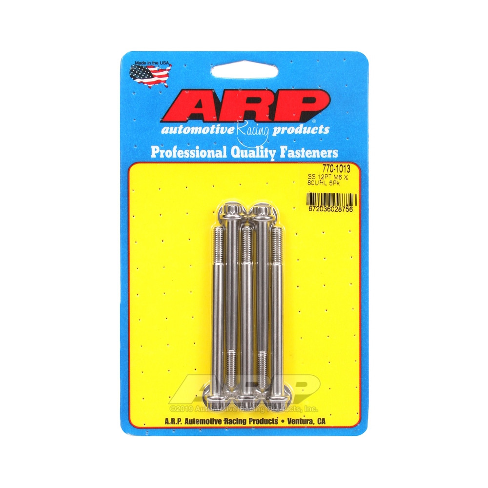 Universal-Schrauben ARP M6 x 1.00 - Edelstahl 12 Pkt x5 - ARP-770-1013 - 770-1013 - 3666618229119