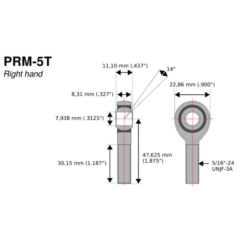 Rotule PRM-5T RH pour C3 R5 - RO-C3-PS88805A10 - PRM-5T - 3666618001876
