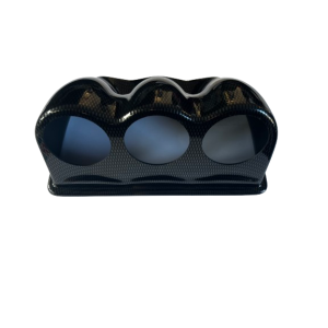 Support de manomètre triple Revotec de diamètre 52mm finition look carbone