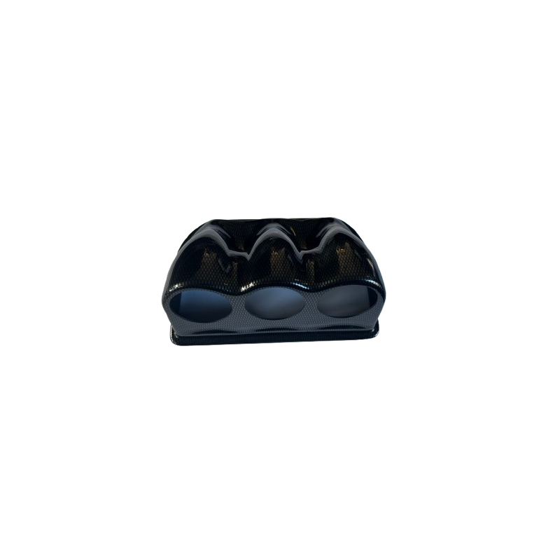 Support de manomètre triple Revotec de diamètre 52mm finition look carbone - REN-REVOGM3U - GM3U-BLG - 3666618290423
