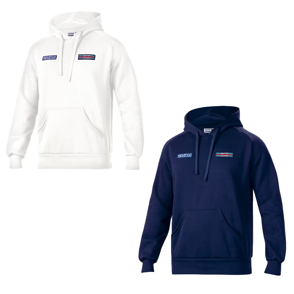 Sparco Martini Racing Kapuzen-Sweatshirt Streifen auf dem Rücken - 01340MR.BL.XL - 01340MRBI4XL - 8033280426743