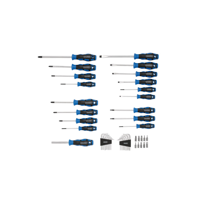 DRAPER soft drive screwdriver, hex key and bit set (44 pieces) - DRA-81294 - D81294 - 5010559812943