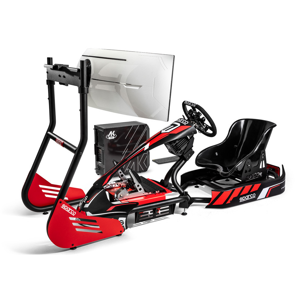 Sparco Kart Rig I (Kart pro + Fanatec sim kit pro + KG345 +PC + Tastatur + Bildschirmhalter + Bildschirm ) - BGD0005B0 - BGD0005B0 - 8033280587581