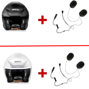 Pack Start casque Sparco Flux RJ + kit micro / haut parleur GT2i