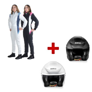Pack casque Sparco Flux RJ + combinaison femme GT2i