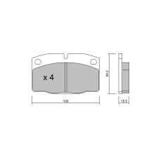 GT2i Race Rear brake pads for OPEL Corsa A 1.2, 1.3, 1.4i, 1.5 TD, 1.6i 1983-93 - Brake calipers GM
