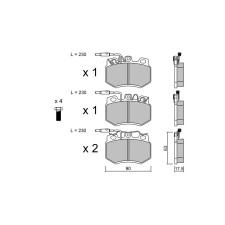 GT2i Race Rear brake pads for PEUGEOT 205 1.3 Rallye, 1.4, 1.6 GTI 1983-96 - Brake calipers Girling