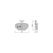 GT2i Race Rear brake pads for FIAT Tipo / Tempra 1.8i, 1.8i 16V, 1.9 TD, 2.0i 1988-96 - Brake calipers Girling